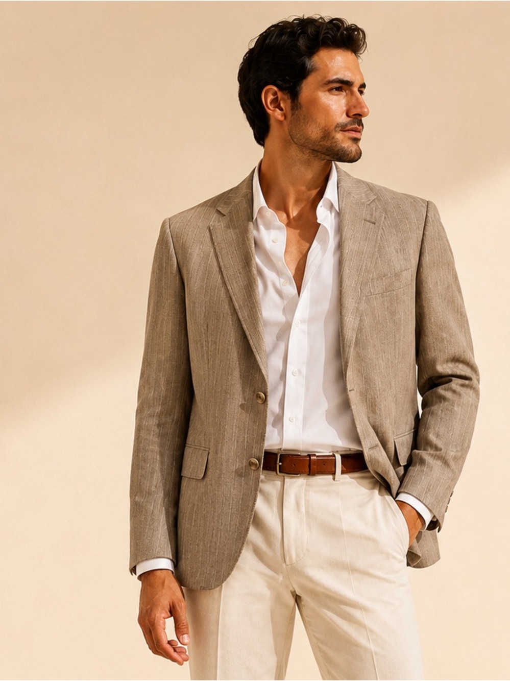 Samuelsohn Tailored Virgin Wool Pinstripe Blazer Quiet Luxury Sz 44R
